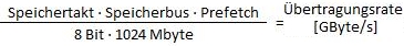 Formel zur Berechnung der RAM-bertragungsrate