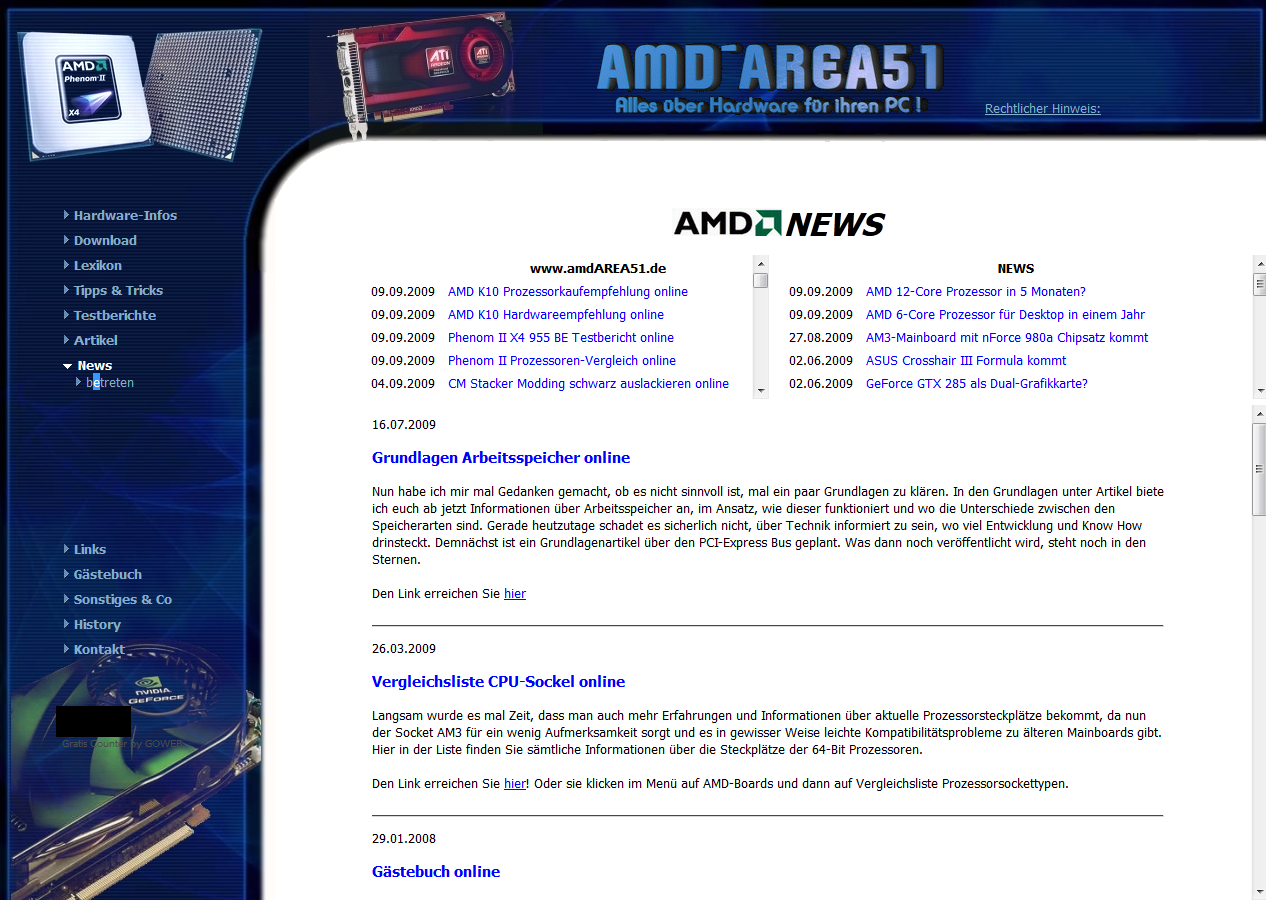 amdAREA51 mit NEWS Bereich
